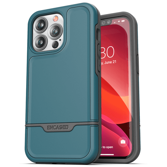 Encased Rebel Series Designed for iPhone 13 Pro Max Case Protective Heavy Duty Phone Case (Blue)