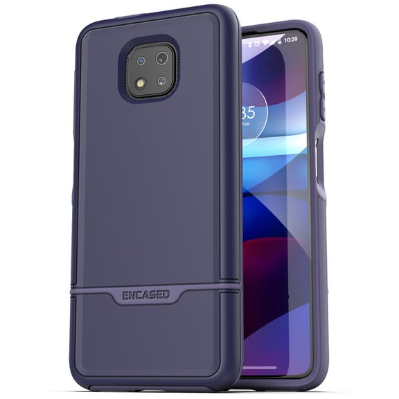 Encased Rebel Series for Moto G Power 2021 Case, Military Grade Full Body Rugged Cover (Motorola G Power) Blue