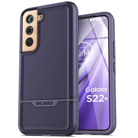 Encased Rebel Series for Samsung Galaxy S22 Plus Case, Protective Heavy Duty Phone Case - Purple