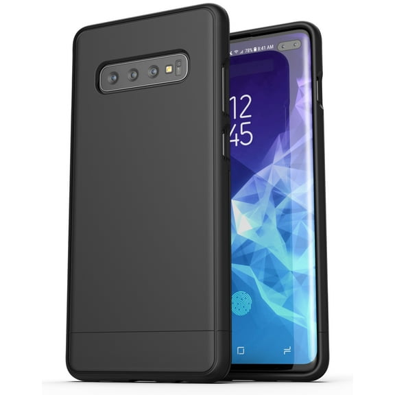 Encased Slim Galaxy S10 Plus Case (2019 Slimshield Series) Ultra Thin Protective Armor Grip Phone Cover for Samsung Galaxy S10+ - Black