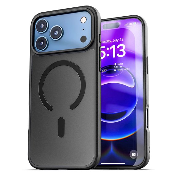 Encased SlimShield for iPhone 17 Pro Dual-Hybrid Case (Compatible with MagSafe) - Thin Profile Magnetic Case, Minimalist Design (Black)