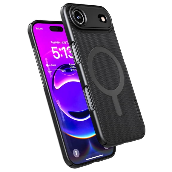 Encased for iPhone 17 Air Super-Thin Case - Slim, PC Back Magnetic Snap-On Cover (Compatible with MagSafe) Black