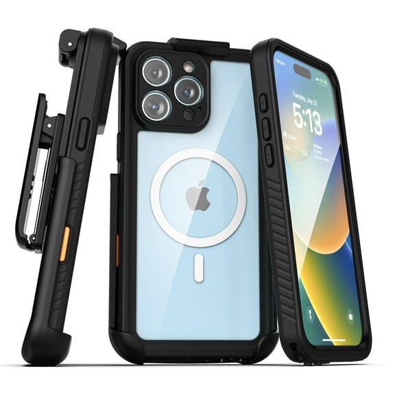 Encased Waterproof Belt Case for iPhone 16 Pro with Phone Holster Clip (Military Grade) Shockproof, Full Body Cover with Built-in Screen Protector and Port Covers (Compatible with MagSafe)