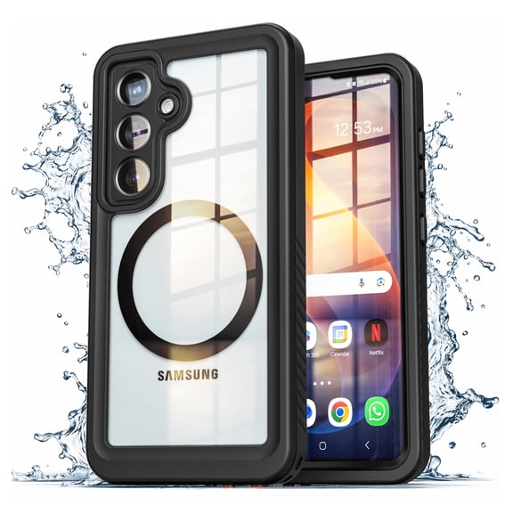 Encased Waterproof Case Designed for Samsung Galaxy S26 (IP68) Full Body Protective Phone Case with Screen Protector Built-in (Clear/Black)