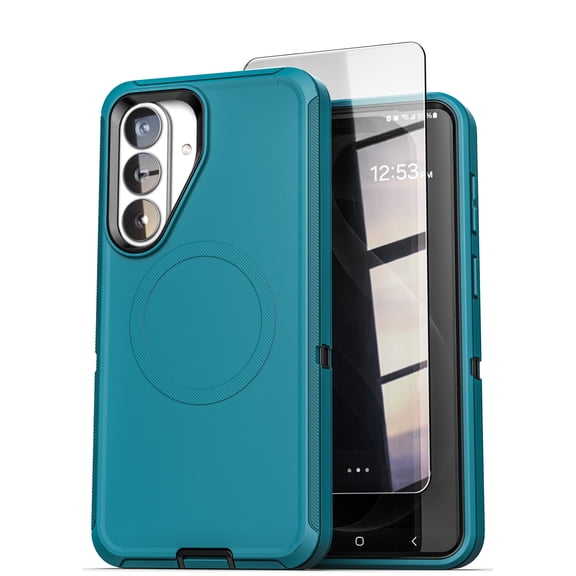Encased for Samsung Galaxy S26 Plus Case, Ranger Series, Magnetic Heavy Duty Military Grade Protection with Screen Protector, Green / Black