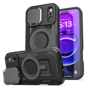 Encased for iPhone 17 Pro Max Case with Camera Lens Protector MagSafe Compatible Heavy-Duty Case with Metal Hinged Stand Explorer Series
