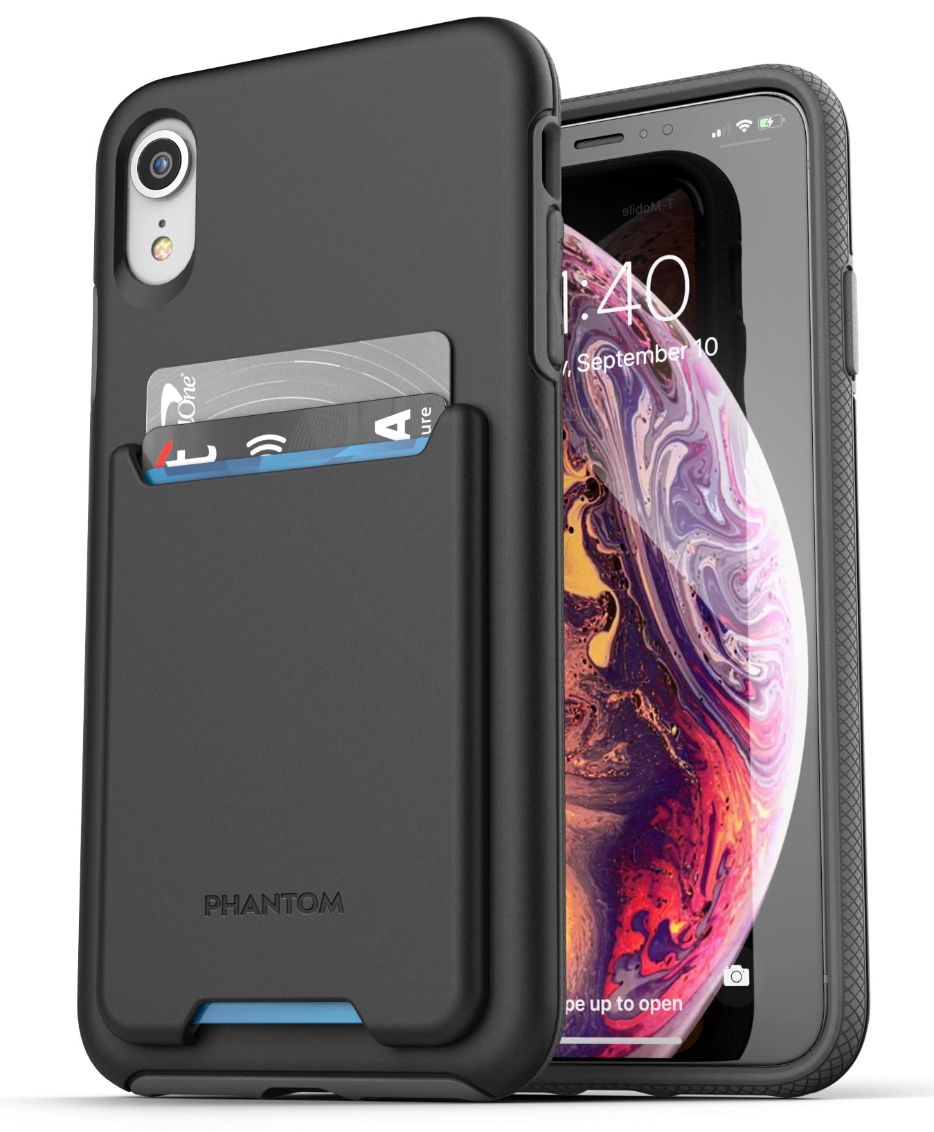 Encased iPhone XR Wallet Case Ultra Slim Credit Card and ID Holder Phantom Series Thin Protective Grip Cover for Walmart