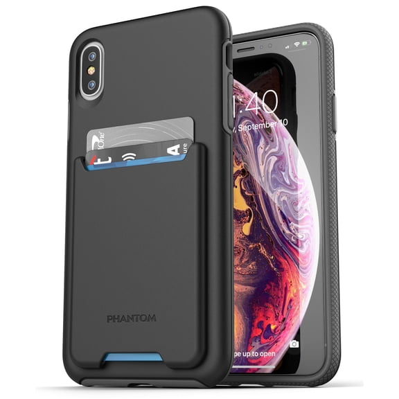 Encased iPhone XS Max Wallet Case, Ultra Slim Credit Card and ID Holder (Phantom Series) Thin Protective Grip Cover for