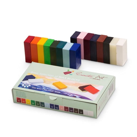Encaustic Art The Original - BASIC SELECTION Set of 16 -Encaustic Wax Block Colors Set -Non-Toxic, Beeswax For Encaustic Art Supplies -Handcrafted in Germany