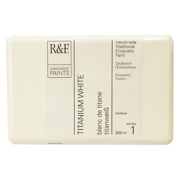 Encaustic Paint Titanium White 333ml - Artist Grade Beeswax & Damar Resin - Ready to Use Cake - Highly Pigmented, Opaque White for Painting & Mixed Media