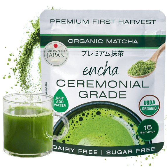 Encha Ceremonial Grade Organic First Harvest, Matcha Green Tea - Uji, Japan (30g/1.06oz)