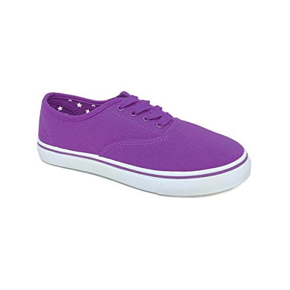 Enchant-55 Multi Canvas Lace-up Basic Womens Fashion Sneaker (e-Purple, 8 B(M) US)