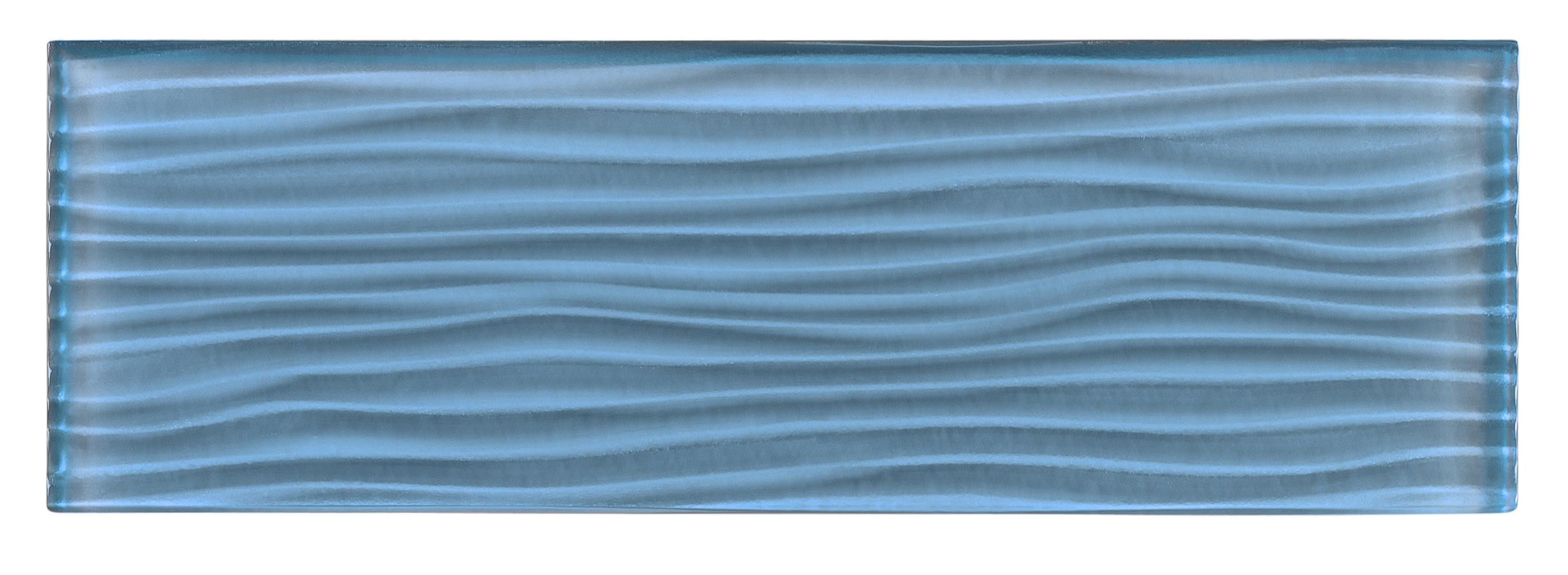 Lore Blue Textured Glass 4" x 12" Wall and Floor Tile