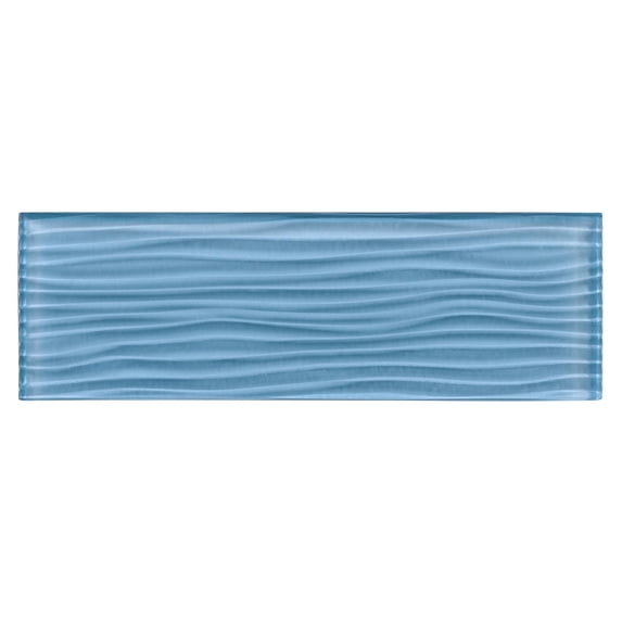 Enchant-Parade Spell Blue 4-in. x 12-in. Textured Subway Polished Glass Wall & Floor Tile