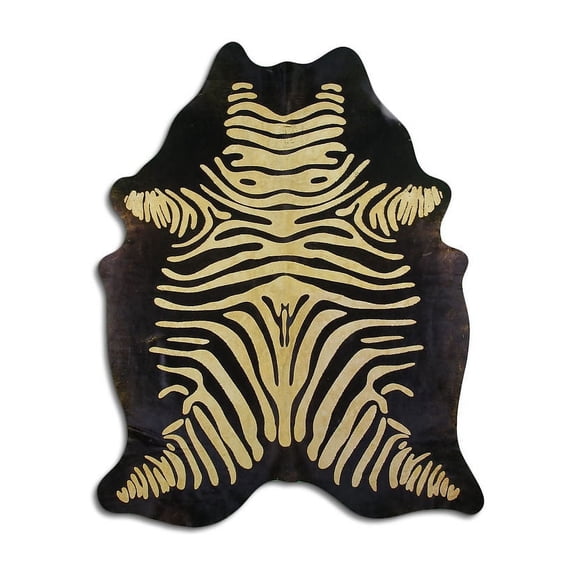 Enchant cowhide rugs for sale DISTRESSED ZEBRA YELLOW ON BLACK rug