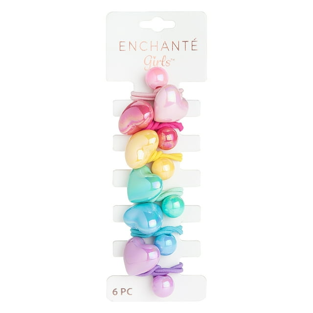 Enchante Accessories, Girls' Heart Knockers Elastic Ponytail Hair Ties