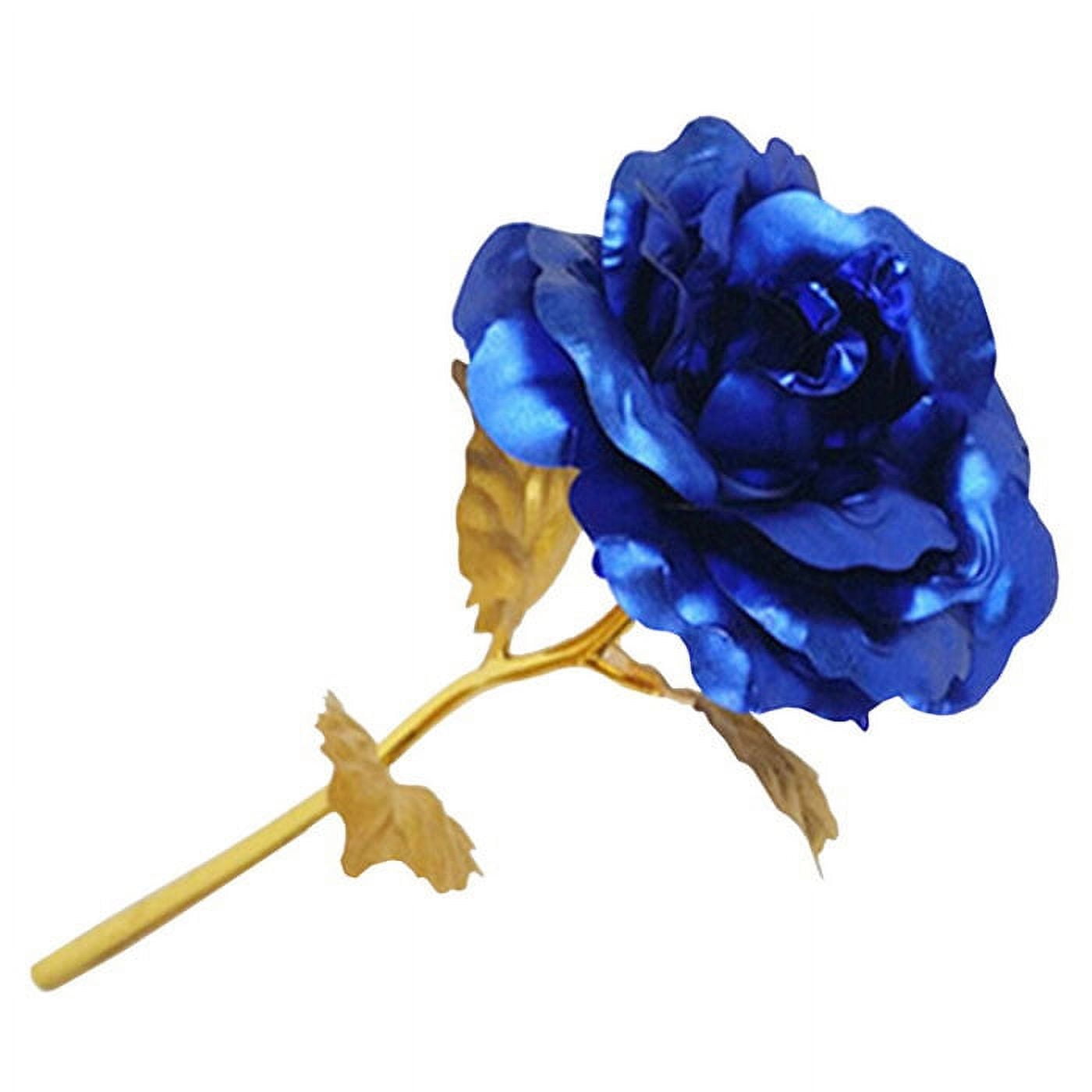 Enchante Handmade Blue Foil Gold Artificial Rose, Wedding Anniversary