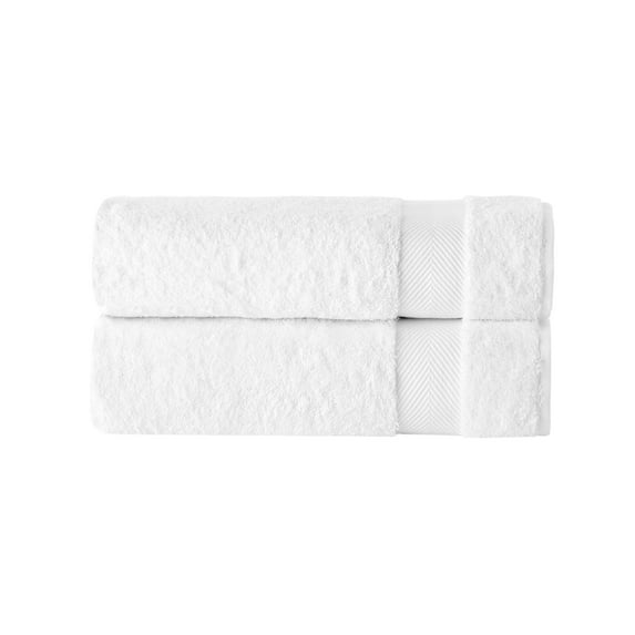 Enchante Home Kansas Turkish Cotton 2 pcs Bath Towels - White