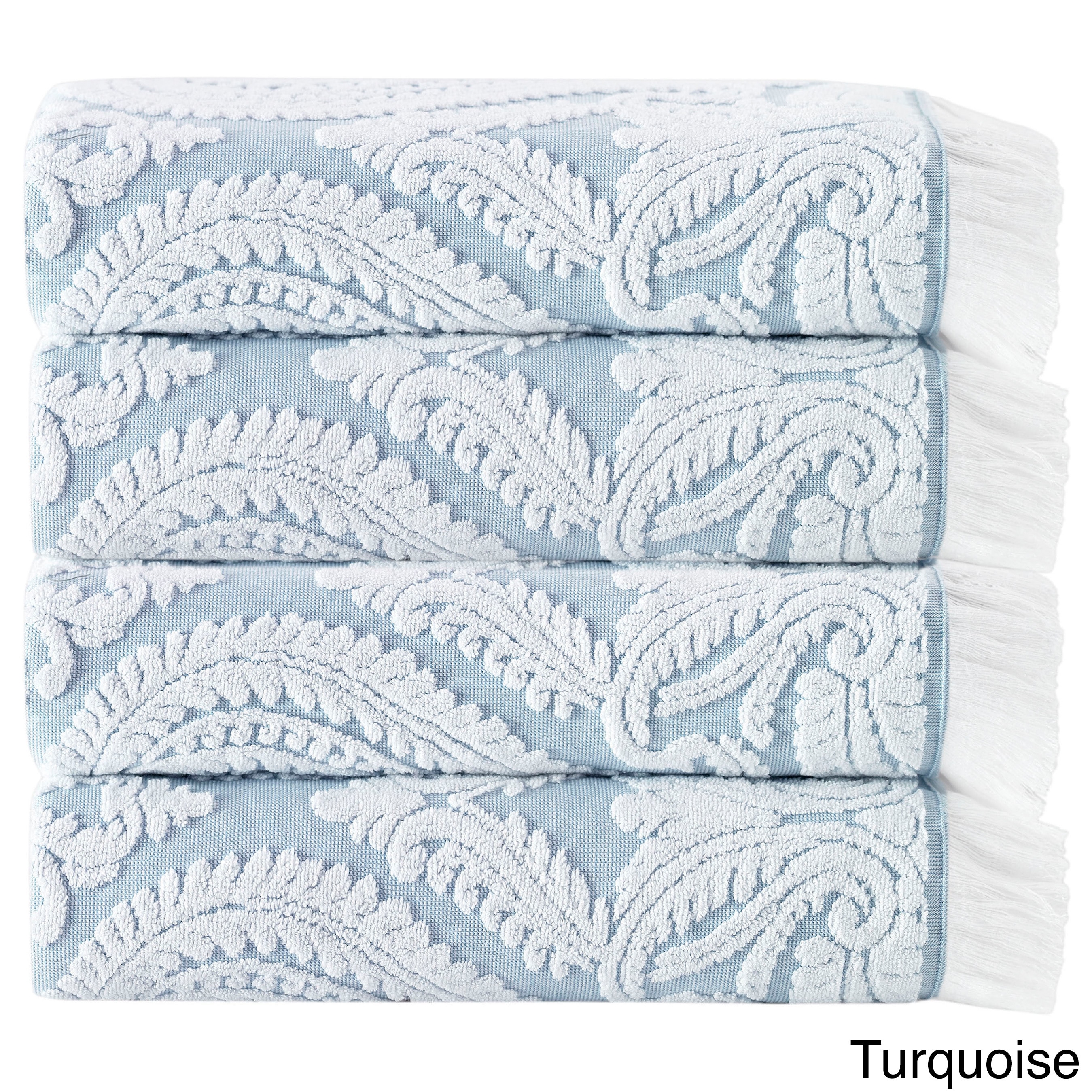 Enchante Home Laina Turkish Cotton Bath Towels (Set of 4) Turquoise