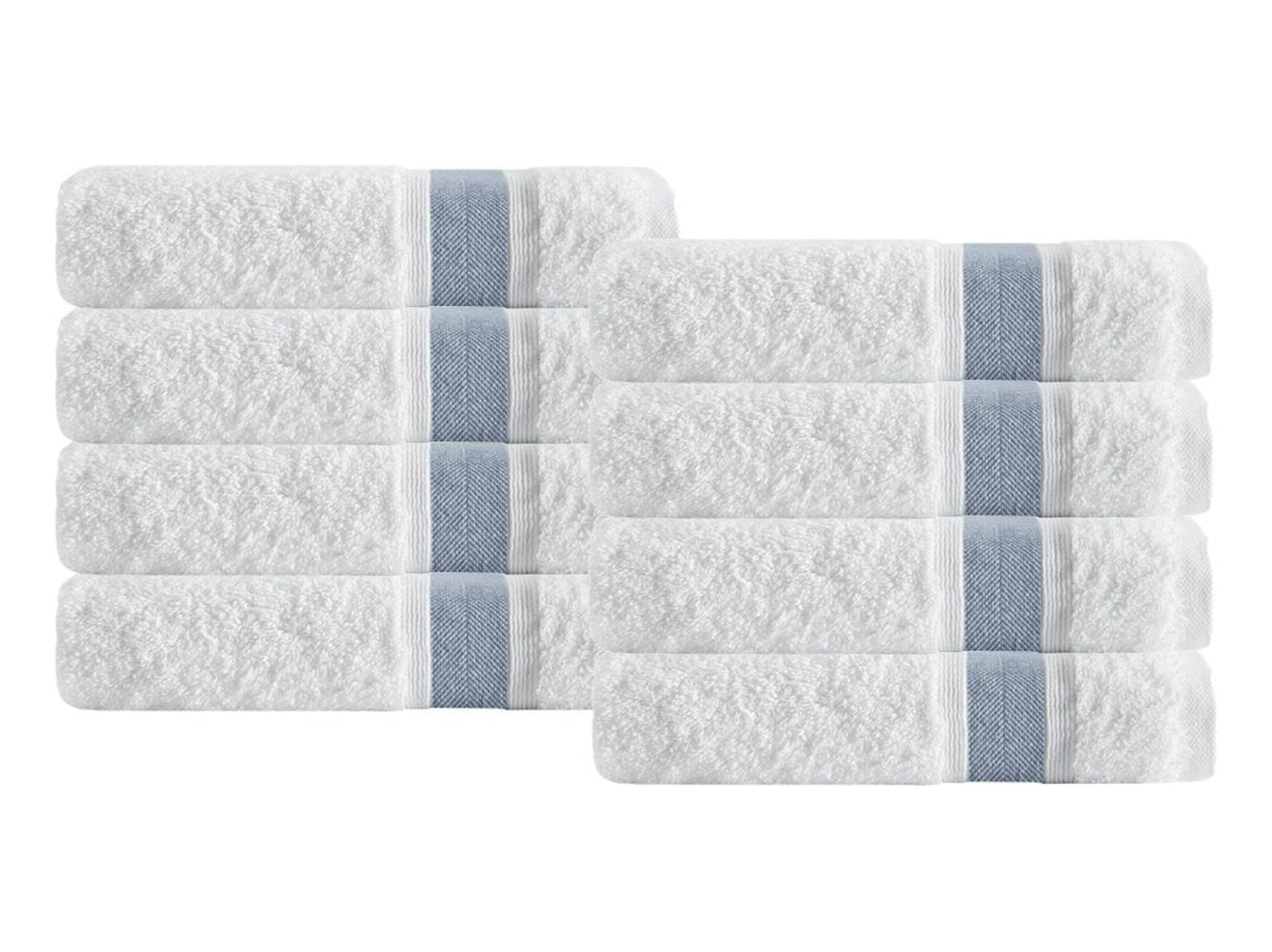 Enchante Home Unique Wash Towels 8 Piece Wash Towels, long staple