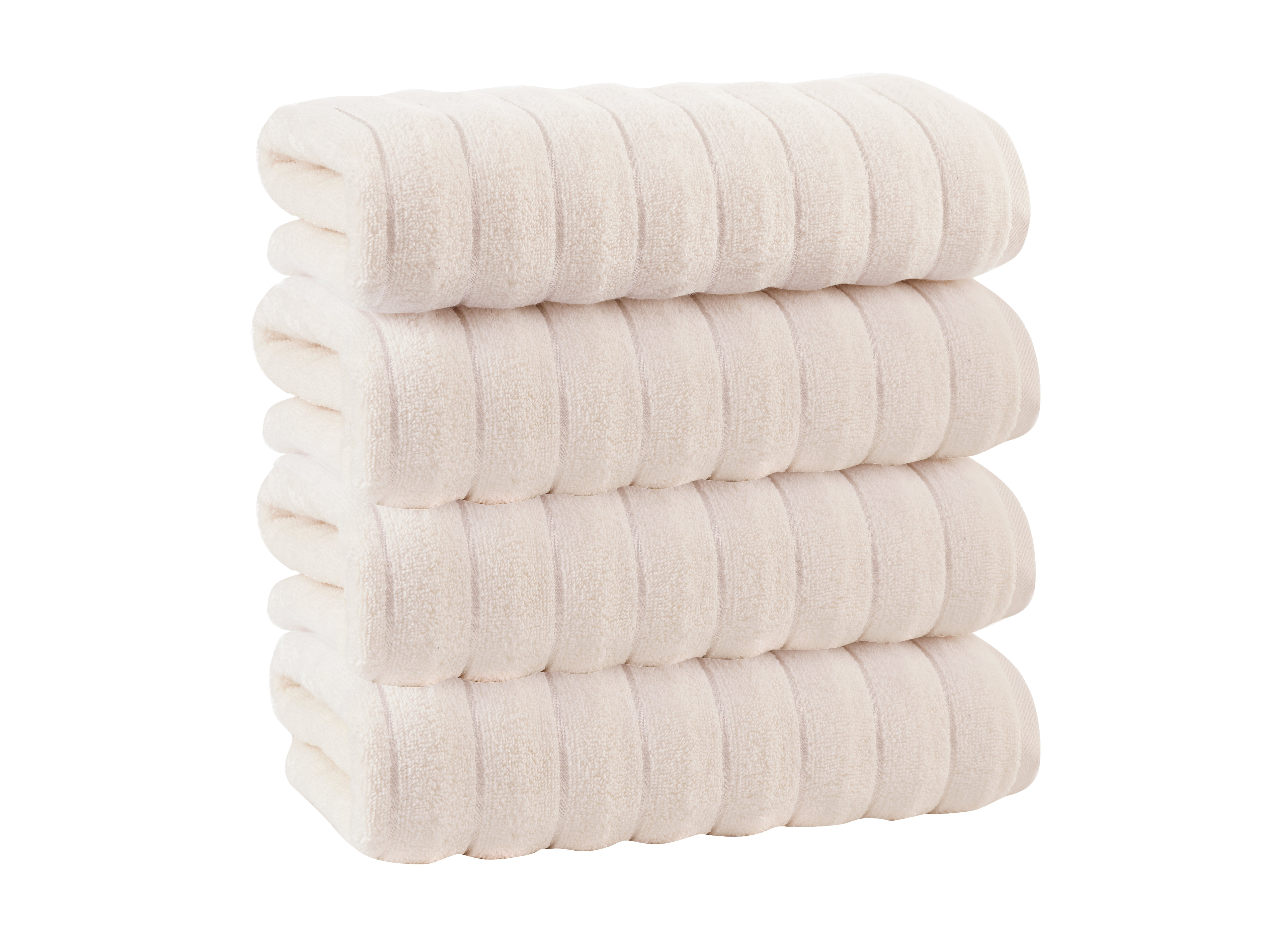Enchante Home 4-Piece White Turkish Cotton Bath Towel Set (Vague