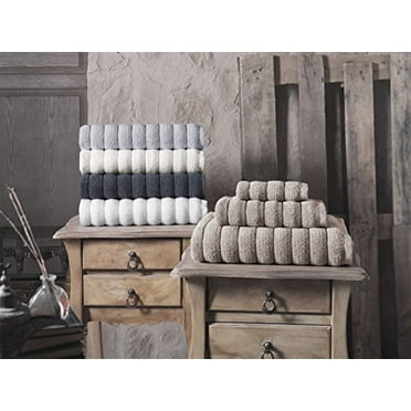 Enchante Home Vague Zero-Twist 100% Turkish Micro Cotton Hand Towels, Set of 4