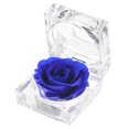 thumbnail image 1 of Enchante Preserved Forever Rose Acrylic Ring Box, Wedding Anniversary Birthday Valentine's Day Mother's Day Gift Eternity Flower, Blue, 1 of 4