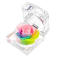 thumbnail image 1 of Enchante Preserved Forever Rose Acrylic Ring Box, Wedding Anniversary Birthday Valentine's Day Mother's Day Gift Eternity Flower, Rainbow, 1 of 4