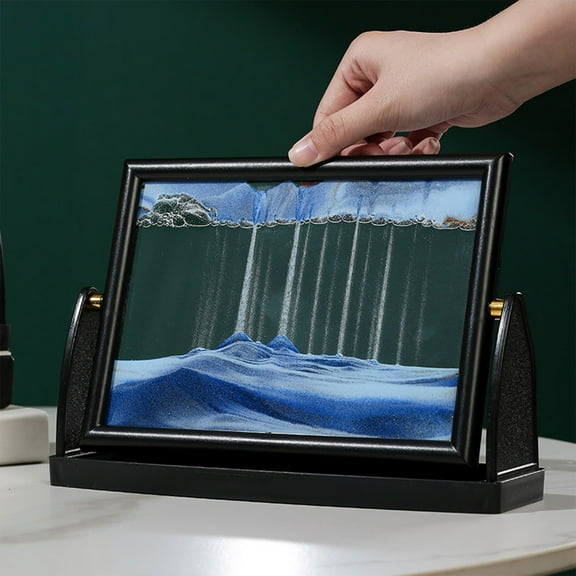 3D Rotating Sandscape Art Decor, Dynamic Sand Mirage Tabletop Display, Mesmerizing Motion Sand Painting, Calming Office & Home Decoration, Unique Gift Idea