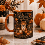 Enchanted Autumn Fox Ceramic Mug, Cozy Fall Gift for Fox Lovers