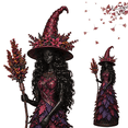 thumbnail image 1 of Enchanted Autumn Witch Figurine Harvest Season Witch Sculpture Maple Leaves Design Resin Indoor Decor Halloween Thanksgiving Tabletop Accent Decoration Purple(L), 1 of 8