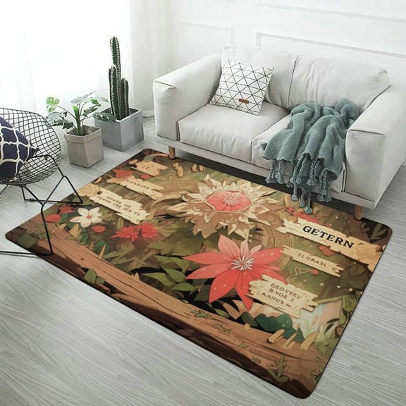 Enchanted Botanical Garden Carpet Style Living Room Bedroom Soft Comfy Rug Modern 3d Entry Mats Household