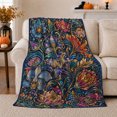 thumbnail image 1 of Enchanted Botanical Garden Jewel Tones, Festive Botanical Garden Scene, Warm Flannel Blanket for Sunroom and Reading Nook, Garden Lovers Thanksgiving Gift, Botanical Home Decor, 1 of 9