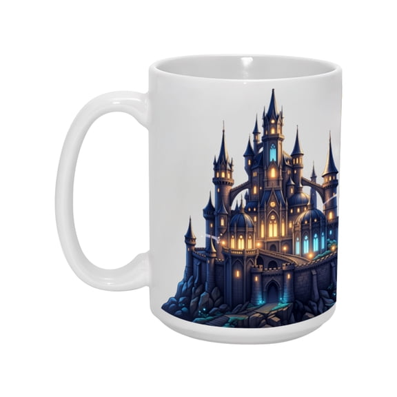 Enchanted Castle 15-Ounce Ceramic Mug - Whimsical Fantasy Design for Coffee & Tea Lovers