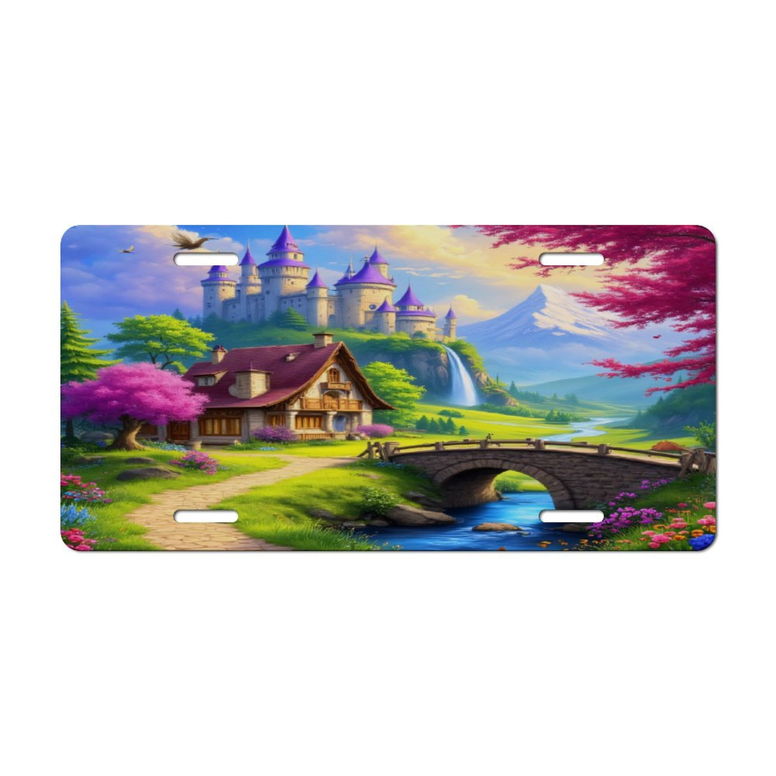Enchanted Castle Landscape License Plate Lightweight Aluminum ...