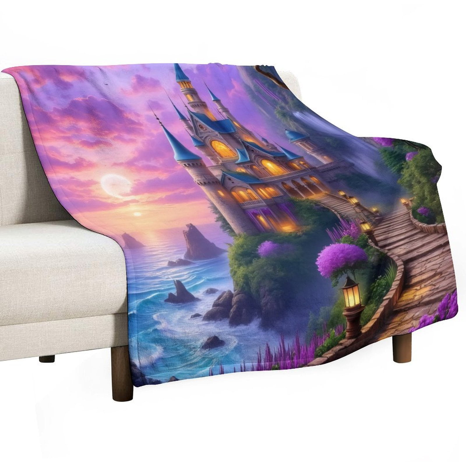 Enchanted Castle by The Sea Blankets Bedroom Living Room Sofa Throw