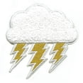 thumbnail image 1 of Enchanted Chenille Lightning Cloud Patch Mother Nature Embroidered SewOn, 1 of 2