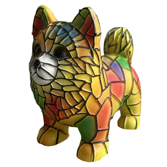 Enchanted Corgi Night Light - Hand-Painted Resin LED Pet Lamp for Bedroom, Vintage Animal Decor