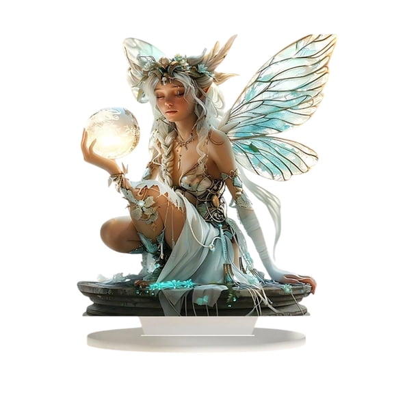 Enchanted Fairy Acrylic Tabletop Decor – Handcrafted Figurine for Living Room/Bedroom (7.8in, Gift-Ready Multi-Style)