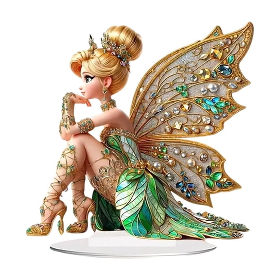Enchanted Fairy Acrylic Tabletop Decor – Handcrafted Figurine for Living Room/Bedroom (7.8in, Gift-Ready Multi-Style)