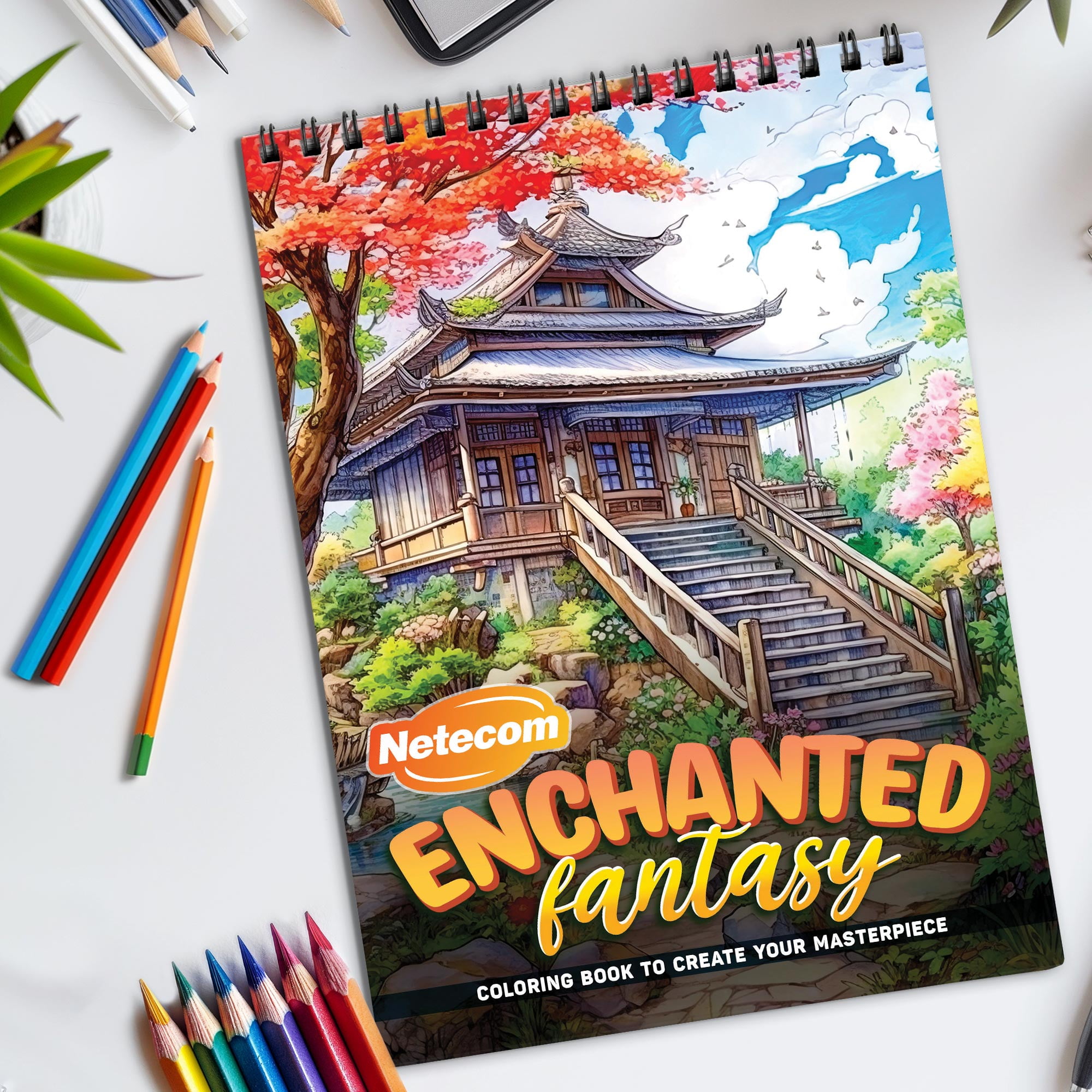 TPLHOUSE Nightmarish Journey Adult Coloring Book - Spiral Bound, 30 Spine-Chilling Pages, Stress Relief