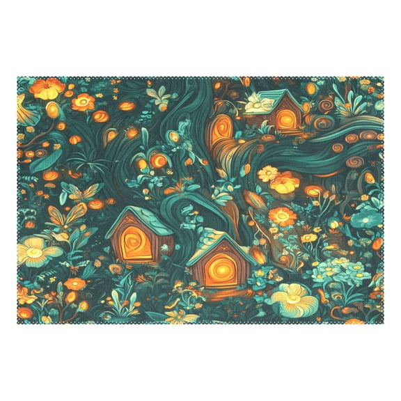 Enchanted Forest 12x18in Heat-Resistant Non-Slip Place Mat, Durable and Wrinkle-Resistant