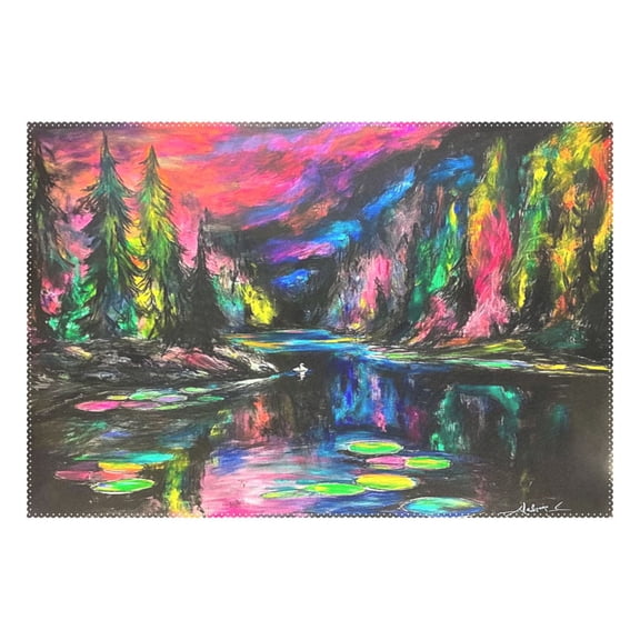 Enchanted Forest 12x18in Heat-Resistant Non-Slip Place Mat, Durable and Wrinkle-Resistant