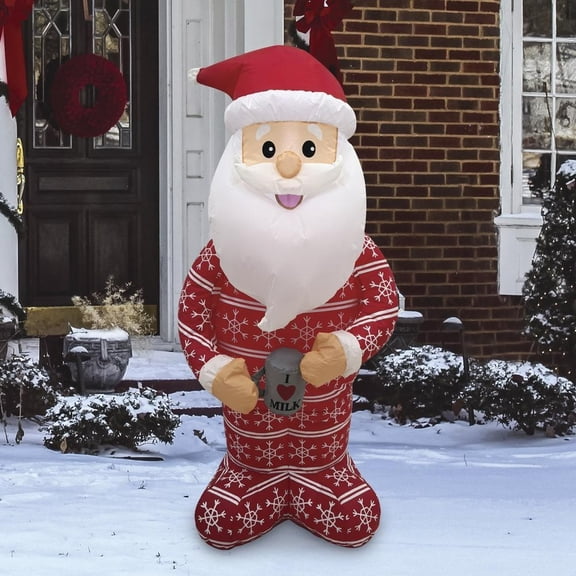 Enchanted Forest 4' LED Santa in Pj's Christmas Inflatable