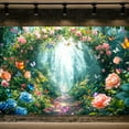 thumbnail image 1 of Enchanted Forest Backdrop Fairy Tale Wonderland Garden Woodland Butterfly Photography Background Girl Kids Birthday Decor Party Decorations Photo Booth Studio Props 7X5, 1 of 5