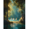 thumbnail image 1 of Enchanted Forest Ballet Dancers Canvas Wall Art, Elegant Print for Living Room Bedroom Office Yoga Studio Ballet Studio Home Decor, 1 of 8