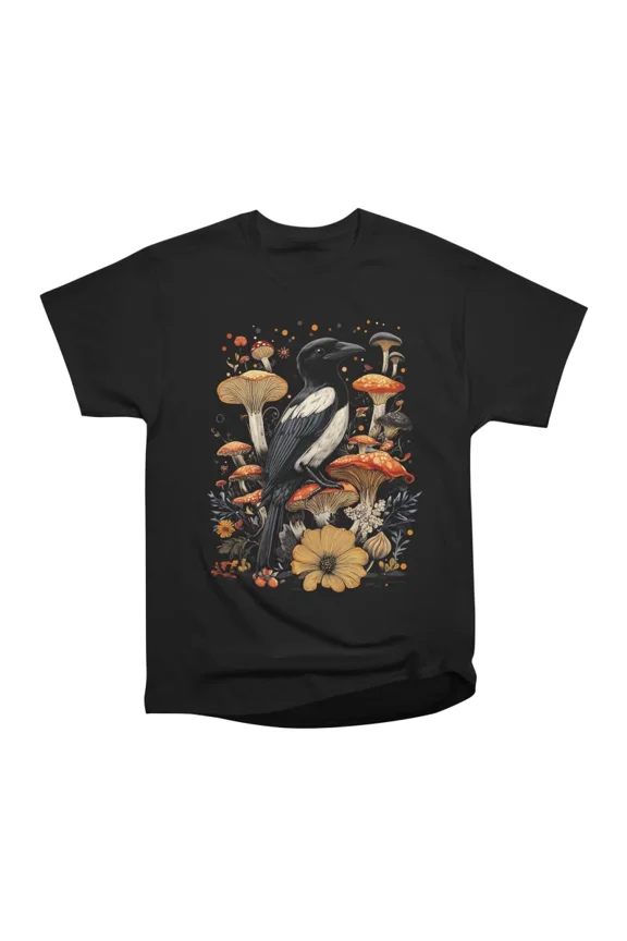 Enchanted Forest Bird Fungi T-Shirt Tee Gift For Him Merch For Her Apparel For Friend