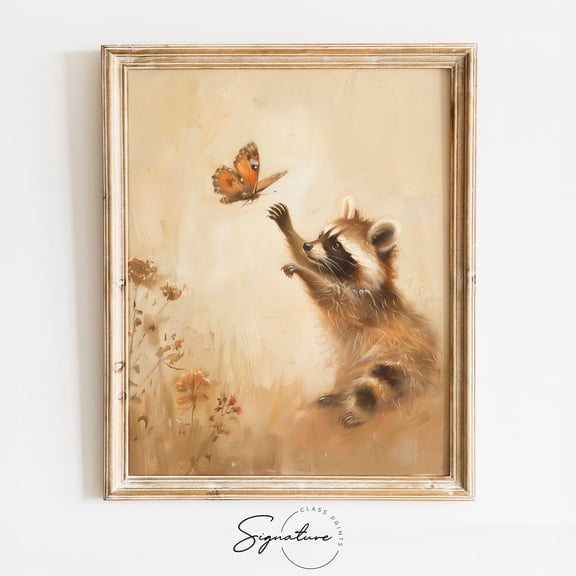 Enchanted Forest & Butterfly Art, Nature-Themed Wall Poster, Living Room Decor, Whimsical Wildlife for Nursery, 433 Unframed Paper Print