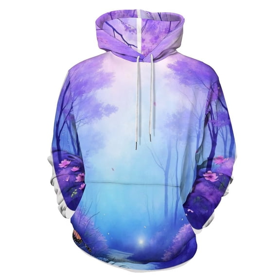 Enchanted Forest Butterfly Men's Women Vintage 3D Hooded Sweatshirt - All-Season Loose Fit Streetwear