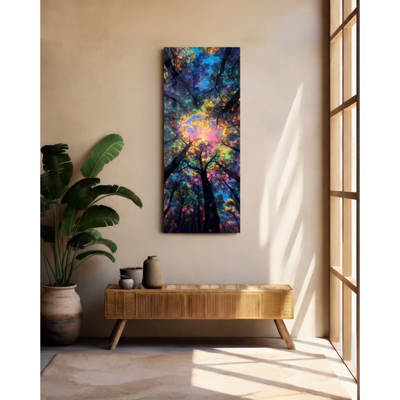 Enchanted Forest Canopy Glass Wall Art (36"x14")